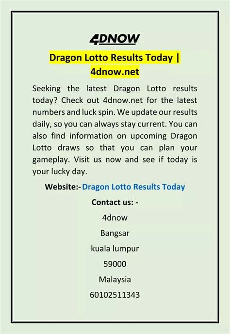 dragon lotto results|Today’s Results .